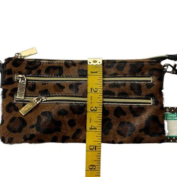 Kelly & Katie Leopard Print Calf Hair Crossbody Bag Wristlet Clutch - Picture 8 of 12